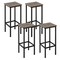 Costway 28" Bar Stools Set of 4 Backless Dining Stools with Footrest Sturdy Metal Frame